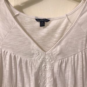 American Eagle ivory top with design detail Size S